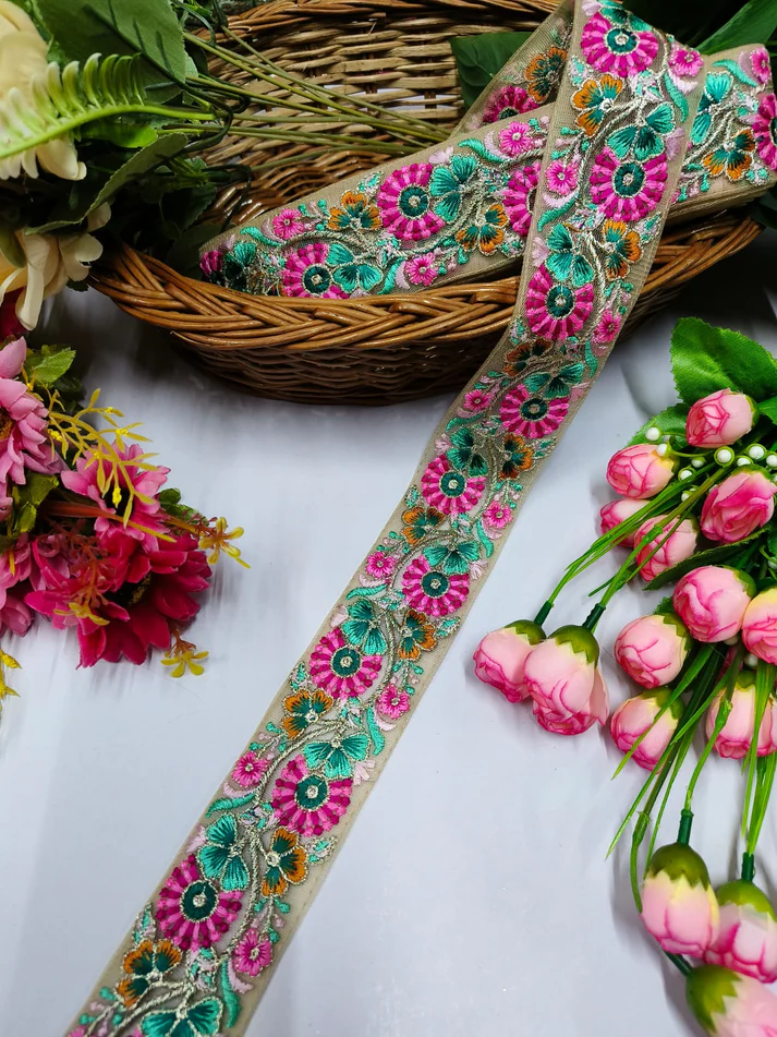 Embroidered Fabric - Multicoloured Lace